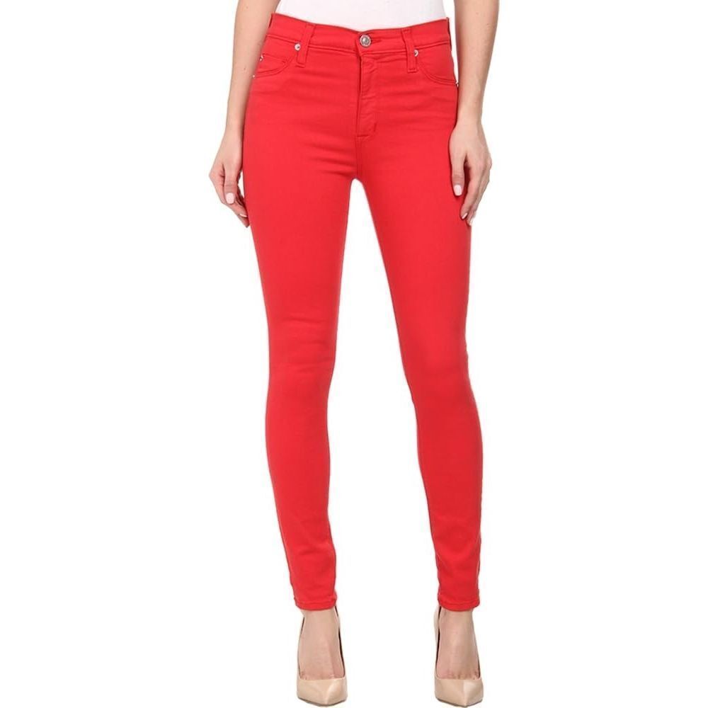 HUDSON JEANS Women’s Larkspur Red Barbara High Waist Super Skinny Ankle Jeans Si